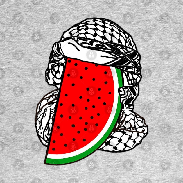 Free Palestine Watermelon Keffiyeh - Wrapped - Back by SubversiveWare